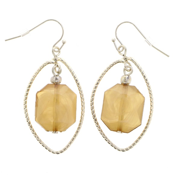 Catherines Jewelry - Designer Dangle Earrings Gold & Brown NWOT